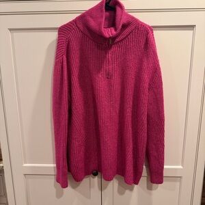 St. John's Bay Fuchsia Cowl Neck Sweater